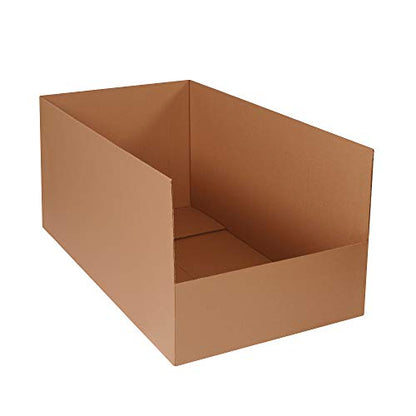 Aviditi Warehouse Rack Corrugated Cardboard Bins, 23"x 42"x 20", Kraft, Pack of 10, For Warehouse, Garage and Home Organization - size: 23 x 42 x 20"