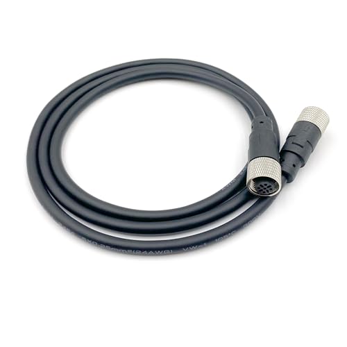 3.28ft M12 5 Pins Female to Female Connector Cable, A Code Straight Molding Double Female Aviation Sensor Electrical PVC Cable 125V 4A AC/DC Industrial Molded Wire AWG22 (1Meter) - size: 3.28ft