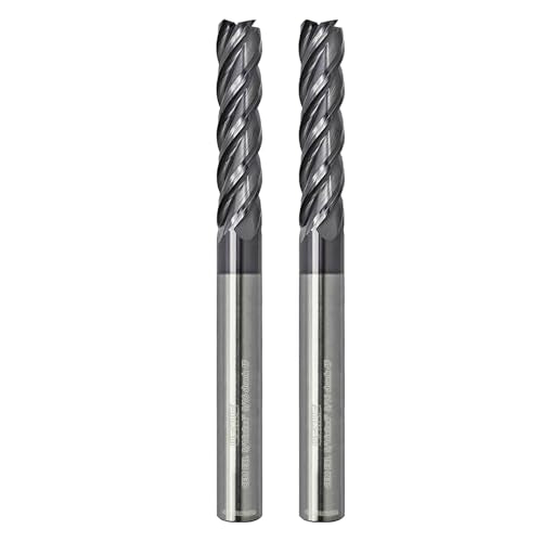 Tools Extra Long Carbide Square End Mill for Cutting Alloy Steels, Cast Iron, Hardened Steel - 4 Flute Milling Cutter 5/16 Shank (5/16-4" 2PCS) - size: EXL 5/16-4" 2PCS