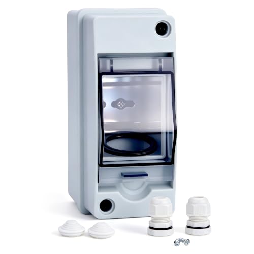 2 Way Circuit Breaker Box, Waterproof Distribution Protection Box - color: HT, size: 2 Way 60x95x125 MM