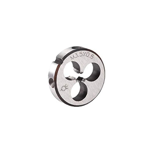 uxcell M3.5 x 0.6 Metric Round Die, Machine Thread Right Hand Threading Die, Alloy Steel Screw Thread Cutting Die - size: M3.5 x 0.6