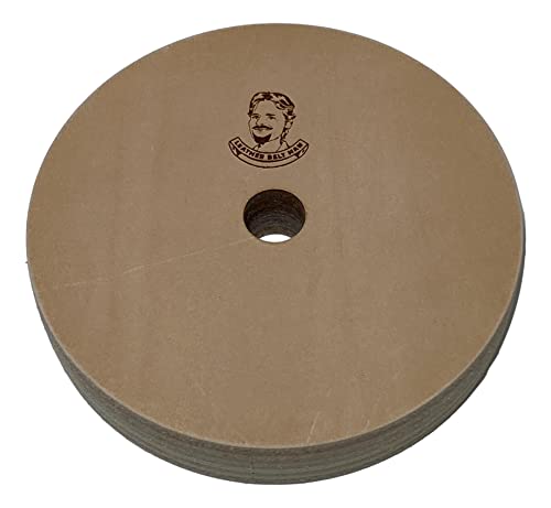 4" Diameter Leather Honing Wheel - Fits 1/2" Arbor - White Compound Included (3/4" Width) - size: 3/4" width