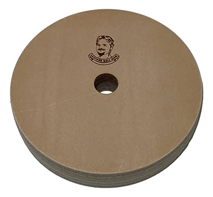 4" Diameter Leather Honing Wheel - Fits 1/2" Arbor - White Compound Included (3/4" Width) - size: 3/4" width