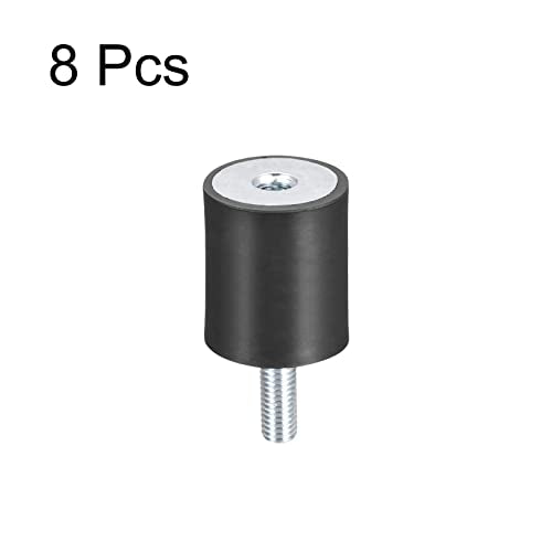 uxcell Rubber Mounts 8pcs M8 Male/Female Vibration Isolator Shock Absorber, for Garage Motor Air Compressor Car Boat Bobbins, D30mmxH40mm - size: M8x30mmx40mm