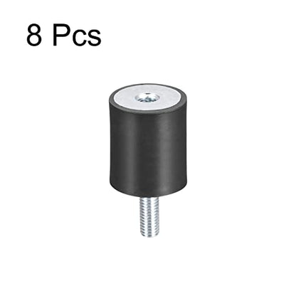 uxcell Rubber Mounts 8pcs M8 Male/Female Vibration Isolator Shock Absorber, for Garage Motor Air Compressor Car Boat Bobbins, D30mmxH40mm - size: M8x30mmx40mm