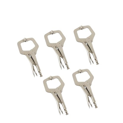 findmall 11 Inch Locking C-Clamp 5Pack Locking Pliers Adjustable Welding Clamps Vise W/Regular Tip and Swivel Pad for Shop Home Farm and Automotive - size: 11 in