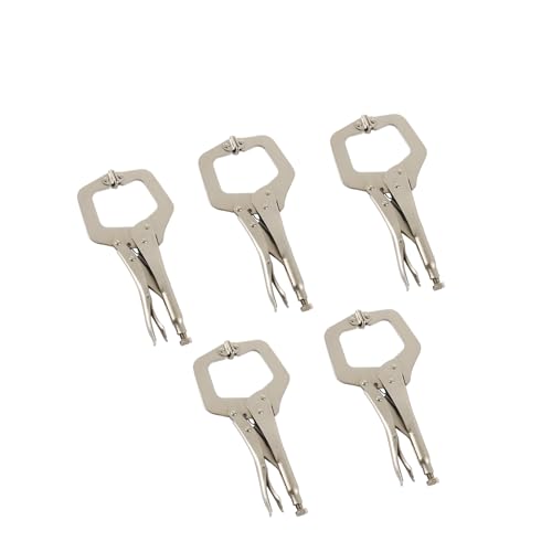 findmall 11 Inch Locking C-Clamp 5Pack Locking Pliers Adjustable Welding Clamps Vise W/Regular Tip and Swivel Pad for Shop Home Farm and Automotive - size: 11 in