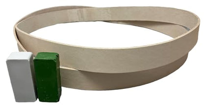 1X30 Leather Honing Polishing Belts 2 Pack with White & Green Buffing Compounds - style: 1X30 Leather Belt 2 Pack