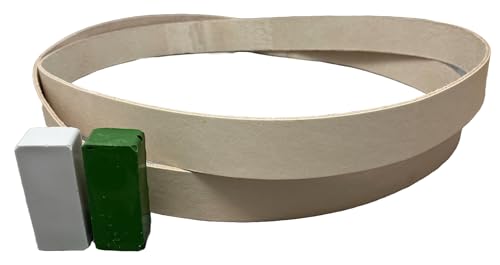 1X30 Leather Honing Polishing Belts 2 Pack with White & Green Buffing Compounds - style: 1X30 Leather Belt 2 Pack
