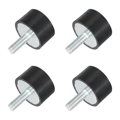 uxcell M6 Thread Rubber Mounts, Vibration Isolators, Cylindrical Shock Absorber with Studs 25 x 15mm 4pcs - size: M6x25x15mm