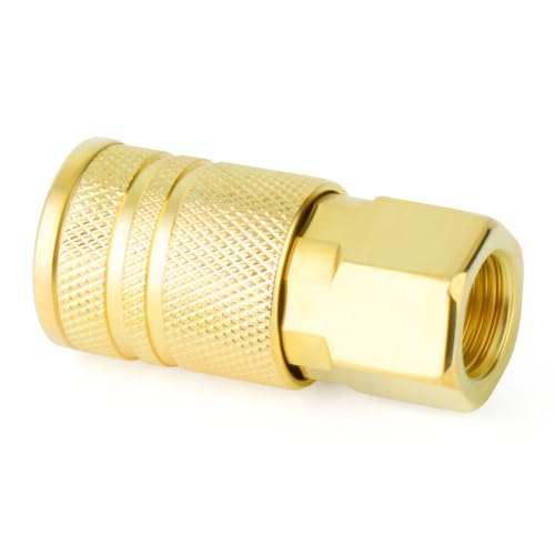 GASHER 12PCS 3/8"FNPT Brass Industrial Coupler,1/4 Flow Quick Connect Air Coupler - size: 3/8" NPT Female Threads