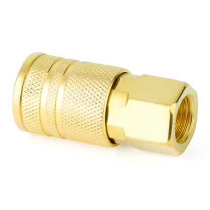 GASHER 12PCS 3/8"FNPT Brass Industrial Coupler,1/4 Flow Quick Connect Air Coupler - size: 3/8" NPT Female Threads