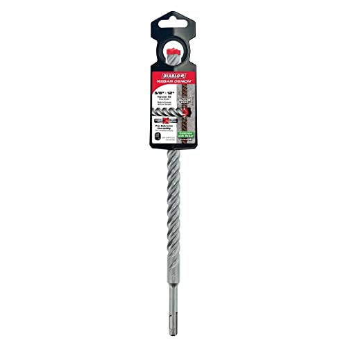 Diablo Rebar Demon SDS-Plus 4-Cutter Full Carbide Head Hammer Drill Bit - size: 12" Length x 5/8" Dia