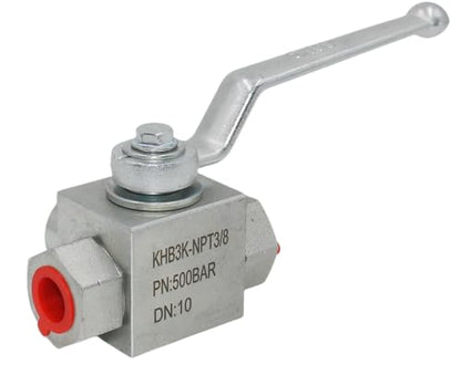 Hydraulic Ball Valve KHB3K 3/8'' NPT, Shut-Off 3 Way, L-Born 3/8 Inch Hydraulic Valve 7250 PSI - size: KHB3K 3/8NPT(3 Way)