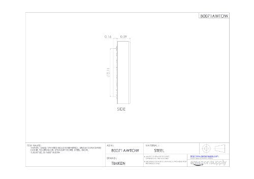 Timken 13685 Tapered Roller Bearing, Single Cone, Standard Tolerance, Straight Bore, Steel, Inch, 1.5000" ID, 0.7500" Width