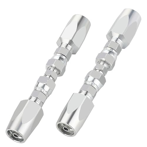 2PCS 1/4'' Reusable Hydraulic Hose Repair Fittings for Size #04 Single Wire Hose - size: 1/4''