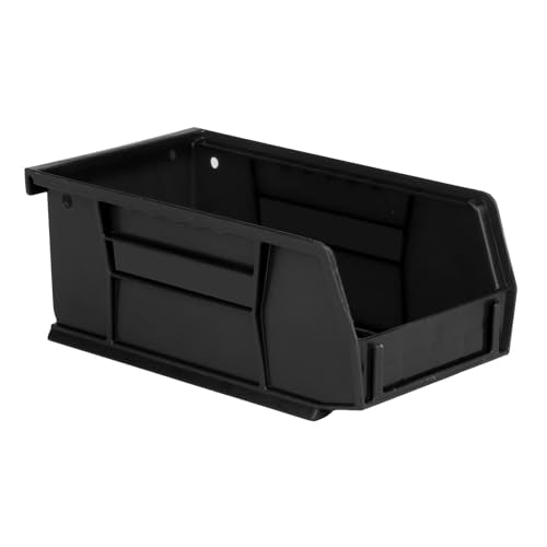 7.5" x 4" x 3" (12 Pack) Plastic Stackable Storage Bin, Black - color: Black, size: 12 Pack