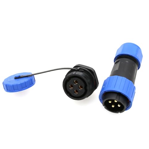 TY20 4 Pin 25A 380V Waterproof Electrical Connector, Male Female Cable Plug Socket, Screw Wiring for Power Outdoor Device - color: Panel Mount, size: 4 Pin 25A