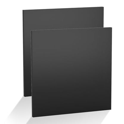 2Pcs Black HDPE Sheet 1/2" Thick 12" x 12" - color: Black, size: 12'' X 12''