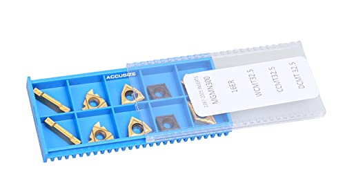 Accusize Industrial Tools 2 Pc of Each Kind of Carbide Inserts for 2387-2005, CVD Coated and Tin Coated, Total 10 Pieces, 2387-2005inserts