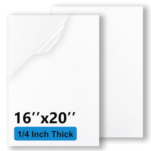 2 Pack White ABS Plastic Sheet 16" x 20" x 1/4" (6mm Thick), High Tensile and Impact Strength Moldable Plastic Sheet, DIY Material for Home Decor, Handcraft, Project & Structural Crafts - color: White, size: 16'' x 20'' 6mm Thick