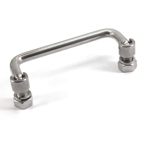 (2 Pieces) 180mm Foldable Pull Handle Cabinet Knob 304 Stainless Steel Industrial U-Shaped Handle for Distribution Box,Tool Box - color: 180mm