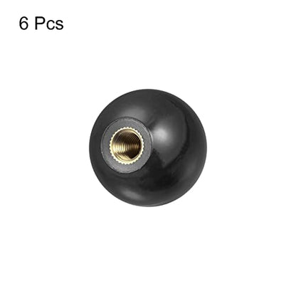 uxcell 6Pcs Threaded Ball Knobs, M8 Female Thread Thermoset Ball Knob - color: Black, size: M8x1.18''