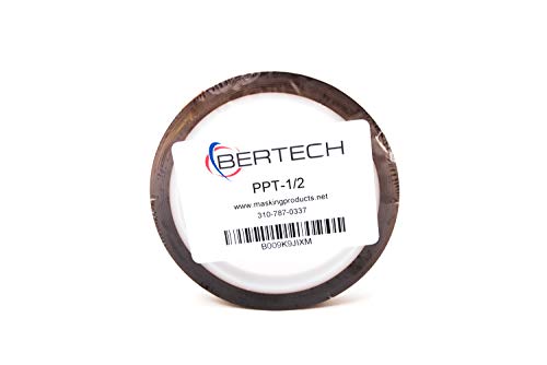 Bertech High Temperature Tape, 3-Pack, 1 Mil Thick, 1/2 Inch Wide x 36 Yards Long, Polyimide Film with Silicone Adhesive, 500°F Resistance - size: 3-Pack