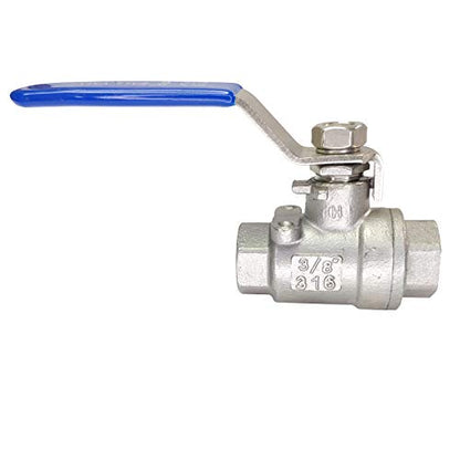 2PCS 3/8" Full Port Ball Valves 316 Stainless Steel NPT Female Thread Ball Valve for Water, Oil, and Gas - size: 2-pack x 3/8 Inch