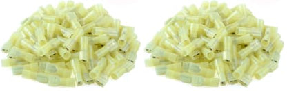 100 Pcs XHF Yellow Nylon Female Spade Connectors 12-10 AWG Quick Disconnect Wire Terminals Insulated Wire Crimp Connectors (Pack of 2) - size: Female Yellow 100PCS (Pack of 2)