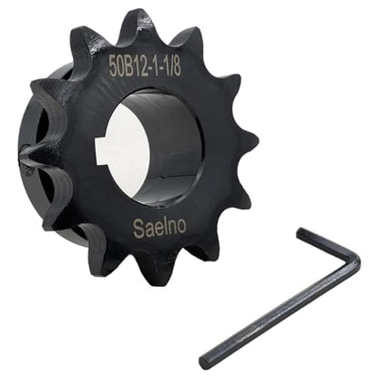 #50 Roller Chain Sprocket Type B 1 1/8 inch Bore 12 Tooth, Hardened Antirust 1045 Steel Drive Sprockets 50B12-1 1/8