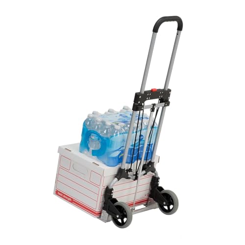 Magna Cart Steel Foldable Hand Truck with Telescoping Handle and 5-inch Rubber Wheels, 160 lb. Capacity (MCI-S-SS)