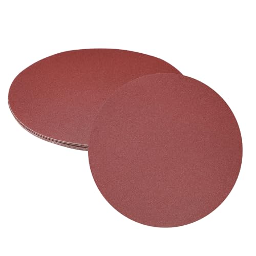 uxcell 8pcs 12-Inch PSA Sanding Discs, 100 Grits Aluminum Oxide Self Adhesive Stick Back Sandpapers, No-Hole Round Wet/Dry Sander Papers, Sand Auto Car Paint, Wood, Metal - size: 100 Grits
