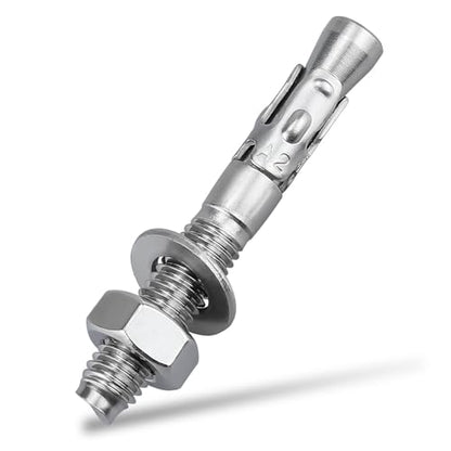 12-Pack M6-1.0 x 60 Wedge Anchors, Stainless Steel 304 (18/8), Concrete Anchor for Heavy-Duty Projects - size: M6-1.0 x 60
