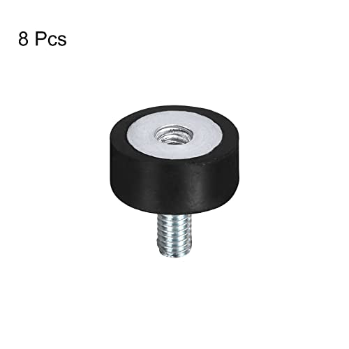 uxcell Rubber Mounts 8pcs M4 Male/Female Vibration Isolator Shock Absorber, for Garage Motor Air Compressor Car Boat Bobbins, D15mmxH8mm - size: M4x15mmx8mm