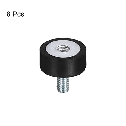 uxcell Rubber Mounts 8pcs M4 Male/Female Vibration Isolator Shock Absorber, for Garage Motor Air Compressor Car Boat Bobbins, D15mmxH8mm - size: M4x15mmx8mm