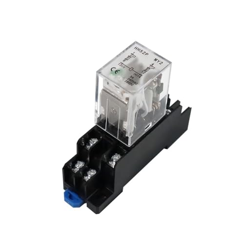 ATO DC 24V Coil 14-Pin Electromagnetic Power Relay 4PDT 4NO 4NC HH54P MY4NJ with Plug-in Terminal Socket Base - size: 4NO 4NC