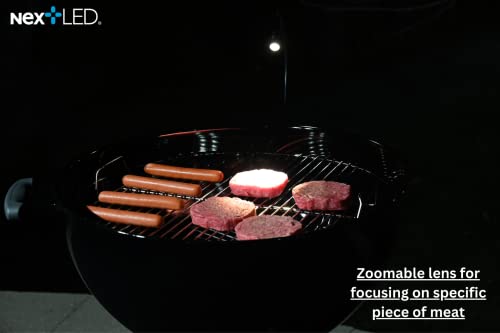 NextLED NT-7647-F Magnetic BBQ Grilling Light for Outdoor Grill, Warm Natural Lighting Shows True Color of Your Food, 18-Inch Flexible Gooseneck, Heat & Weather Resistant, IP-54, Gift for Dad