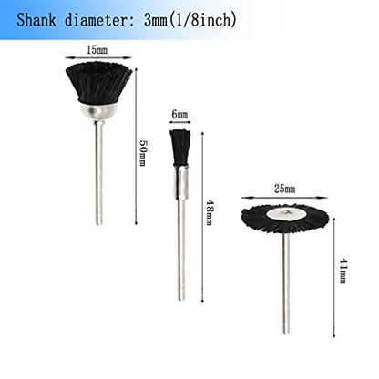 15 Pcs 1/8 Inch Shank Assorted Shape Nylon Brush Wheels - style: 15 Pcs Black