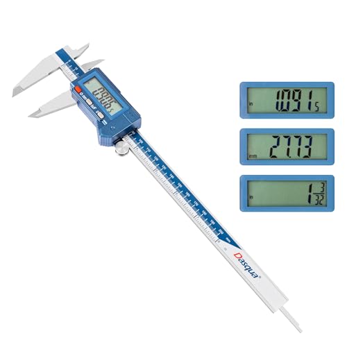 Dasqua 8" IP54 Digital Caliper, Stainless Steel Water-Resistant Precision Measuring Tool with Large LCD, Inch/Metric/Fraction Switch, Resolution 0.0005"/0.01mm/1/128, Accuracy ±0.001"/0.02mm - size: IP54 8"