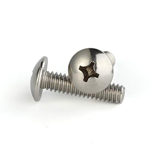 Mellewell M6-1.0 x 16mm Truss Head Machine Screws, Full Thread, 18-8 Stainless Steel, Quantity 25 - color: Silver, size: M6-1.0 x 16mm