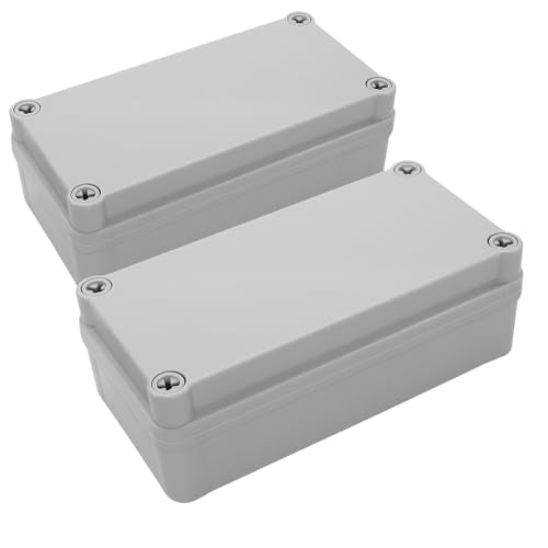 LeMotech Junction Box IP67 Waterproof Dustproof ABS Plastic Project Box for Electrical Outdoor Enclosure Gray 6.3 x 3.1 x 2.2 inch (160 x 80 x 55 mm),2 Pack - size: 6.3" x 3.1" x 2.2" (2pc)