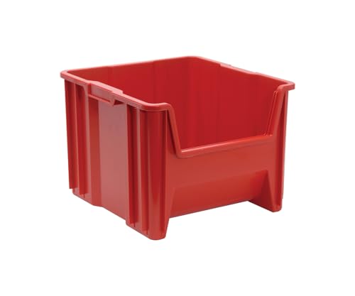 QUANTUM STORAGE SYSTEMS QGH800RD Giant Stack Multipurpose Part Organizer Red Bins 18" L x 17" W x 13" H 2 Pack - color: Red, size: 17-1/2" x 16-1/2" x 12-1/2"