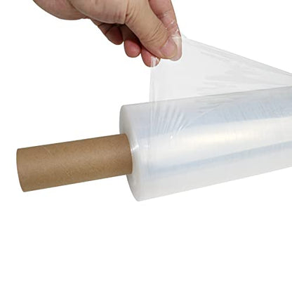 BOMEI PACK Stretch Film Wrap - Industrial Clear Plastic Stretch Wrap 1000 Feet 80 Gauge 4 Packs with Handle, Pallet Wrap for Packing, Moving Supplies, Packing Wrap Plastic Roll 15 Inches