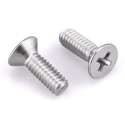#8-32 x 3/4" Flat Countersunk Head Machine Screws, Phillips Drive, 304 Stainless Steel 18-8, Full Thread, Coarse Thread UNC, 50 PCS - size: #8-32 x 3/4"