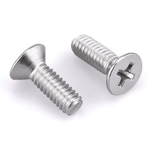 #8-32 x 3/4" Flat Countersunk Head Machine Screws, Phillips Drive, 304 Stainless Steel 18-8, Full Thread, Coarse Thread UNC, 50 PCS - size: #8-32 x 3/4"