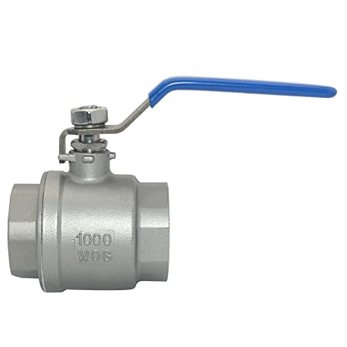 DAN SPEED 1-1/4" Female 316 Stainless Steel Full Port Ball Valve Vinyl Handle WOG1000 (1-1/4 inch) - size: 1-1/4 inch 1 piece