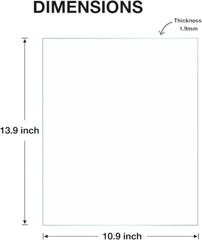 Egofine 11x14 Heat-Strengthened Glass Replacement for Picture Frame (Crystal Clear, 1 Pack), Replacement Glass for 11 by 14 Photo Frame - size: 11x14