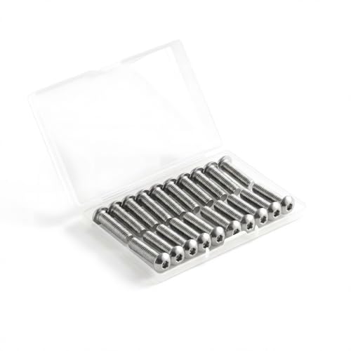 M4 x 16mm (50 Pack) Button Head Socket Cap Screws, 304 Stainless Steel 18-8, Bright Finish, Fully Machine Thread