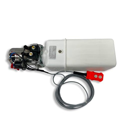 Hydraulic Pump for Dump Trailer 12 Volt DC Double Acting - Solenoid Hydraulic Power Unit 10 Quart Plastic Tank - Dump Trailer Electric Hydraulic Power Pack - size: 10 Quarts